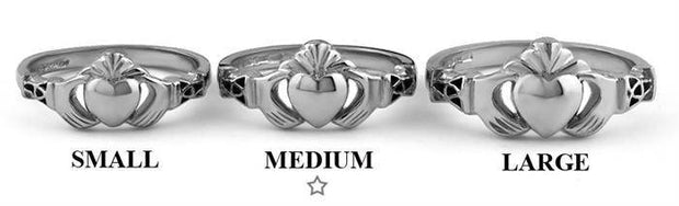 Ladies Silver Claddagh Ring LS-BCLAD107-MEDIUM - Uctuk